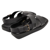 ルイ ヴィトン サンダル ストラップ サイズ:8 1/2 ブラック レザー メンズ LOUIS VUITTON 【中古】